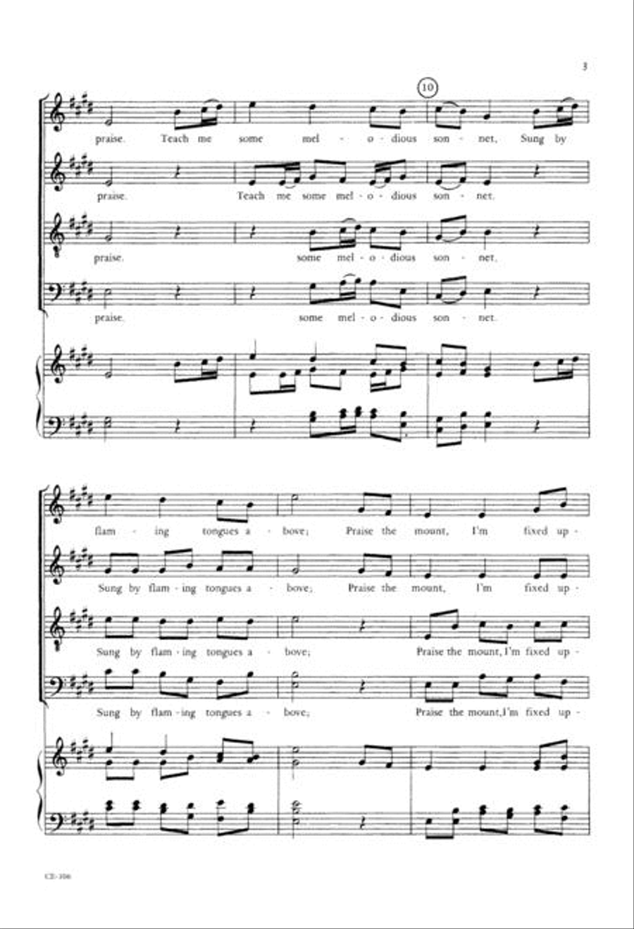 Come Thou Fount of Every Blessing 4-Part scores gallery preview page 3