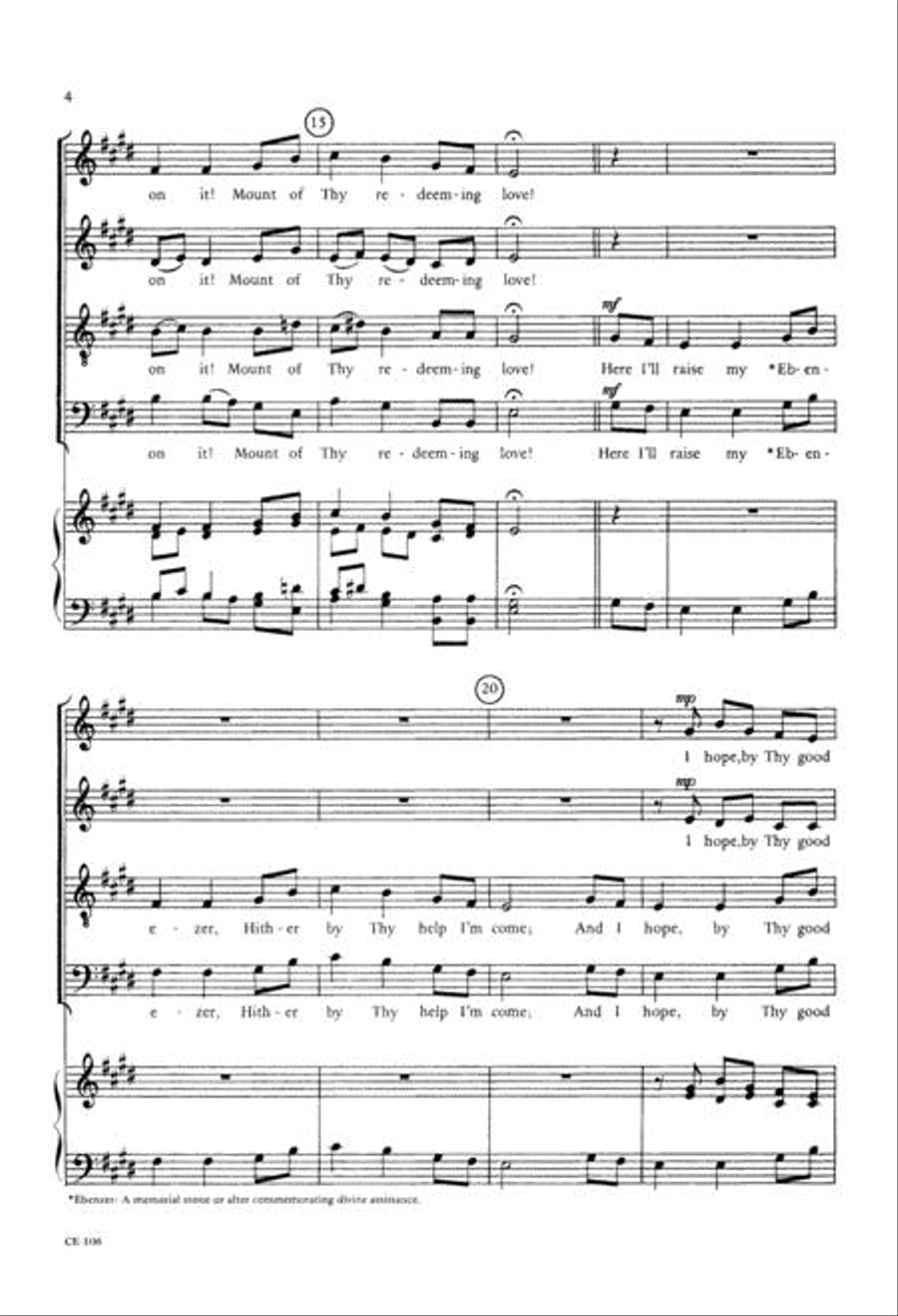 Come Thou Fount of Every Blessing 4-Part scores gallery preview page 4