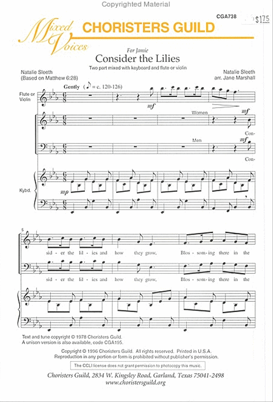 Consider the Lilies 2-Part scores gallery preview page 2