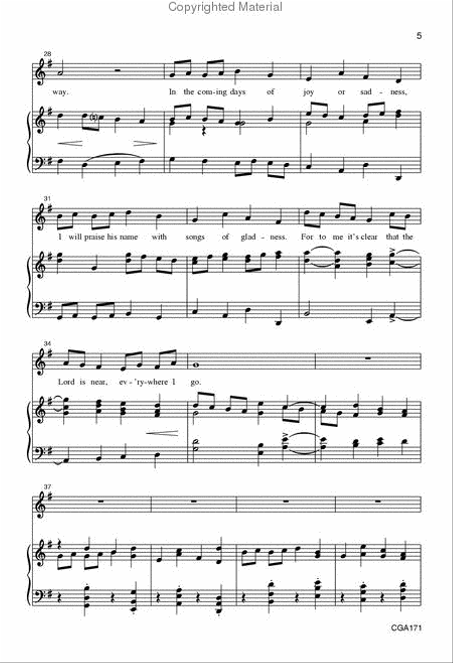Everywhere I Go Unison Choir scores gallery preview page 4