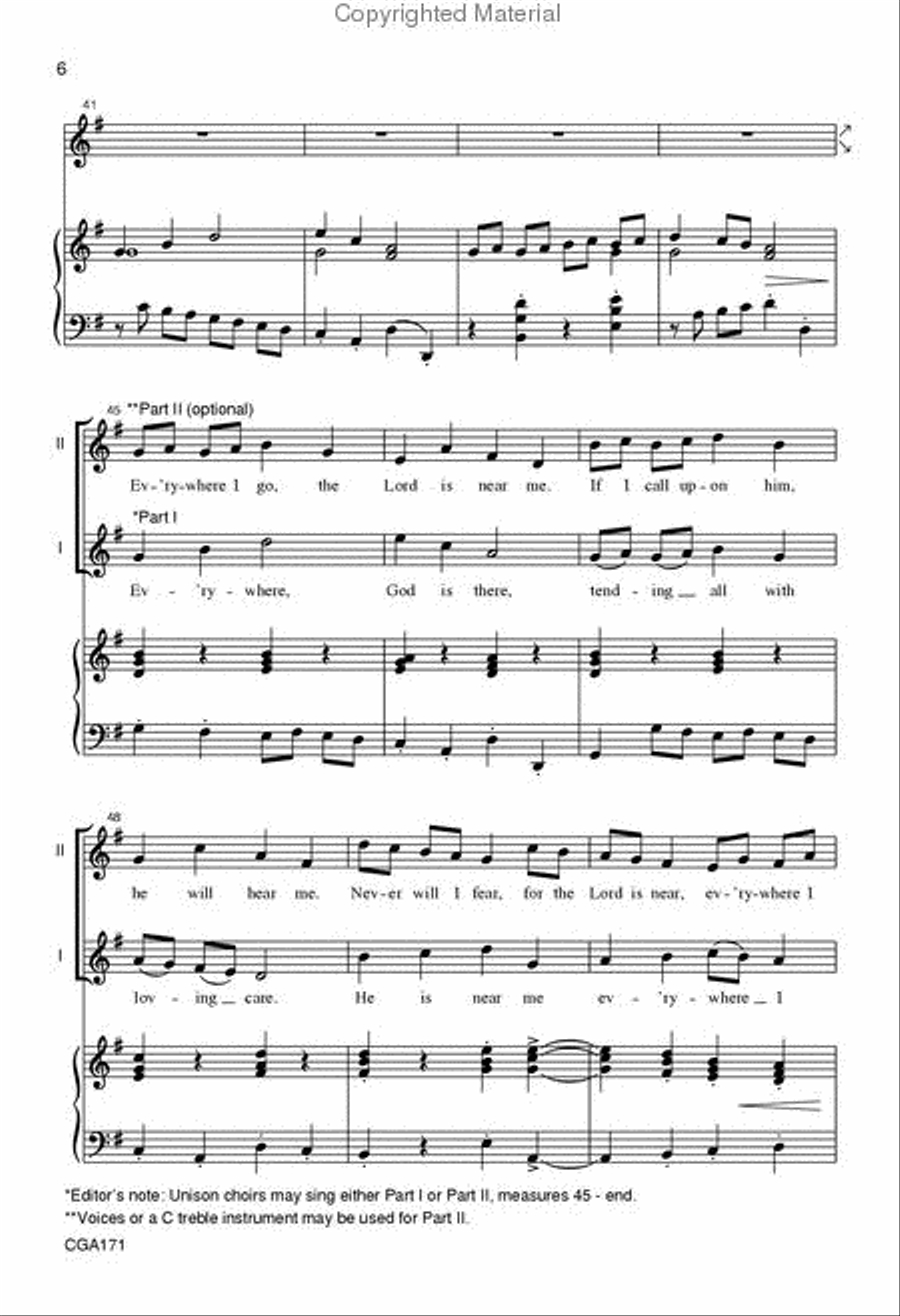 Everywhere I Go Unison Choir scores gallery preview page 5