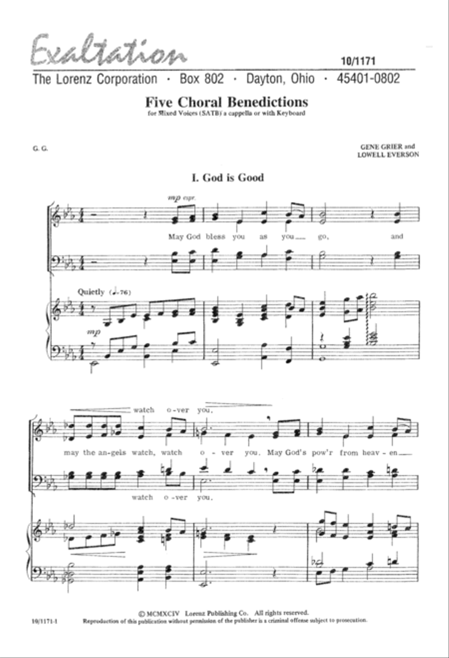 Five Choral Benedictions Choir scores gallery preview page 2