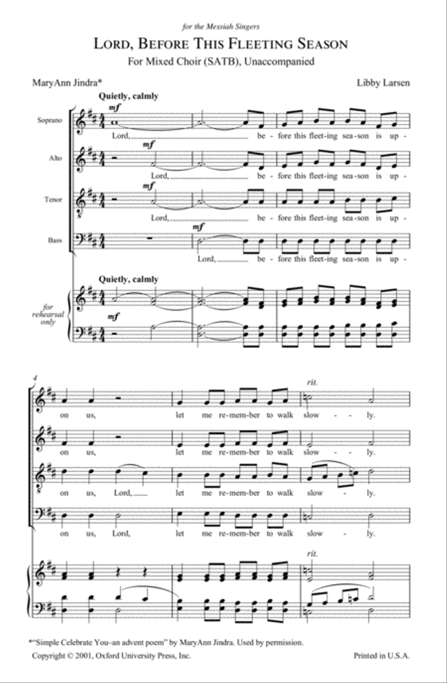 Lord, before this fleeting season 4-Part scores gallery preview page 2