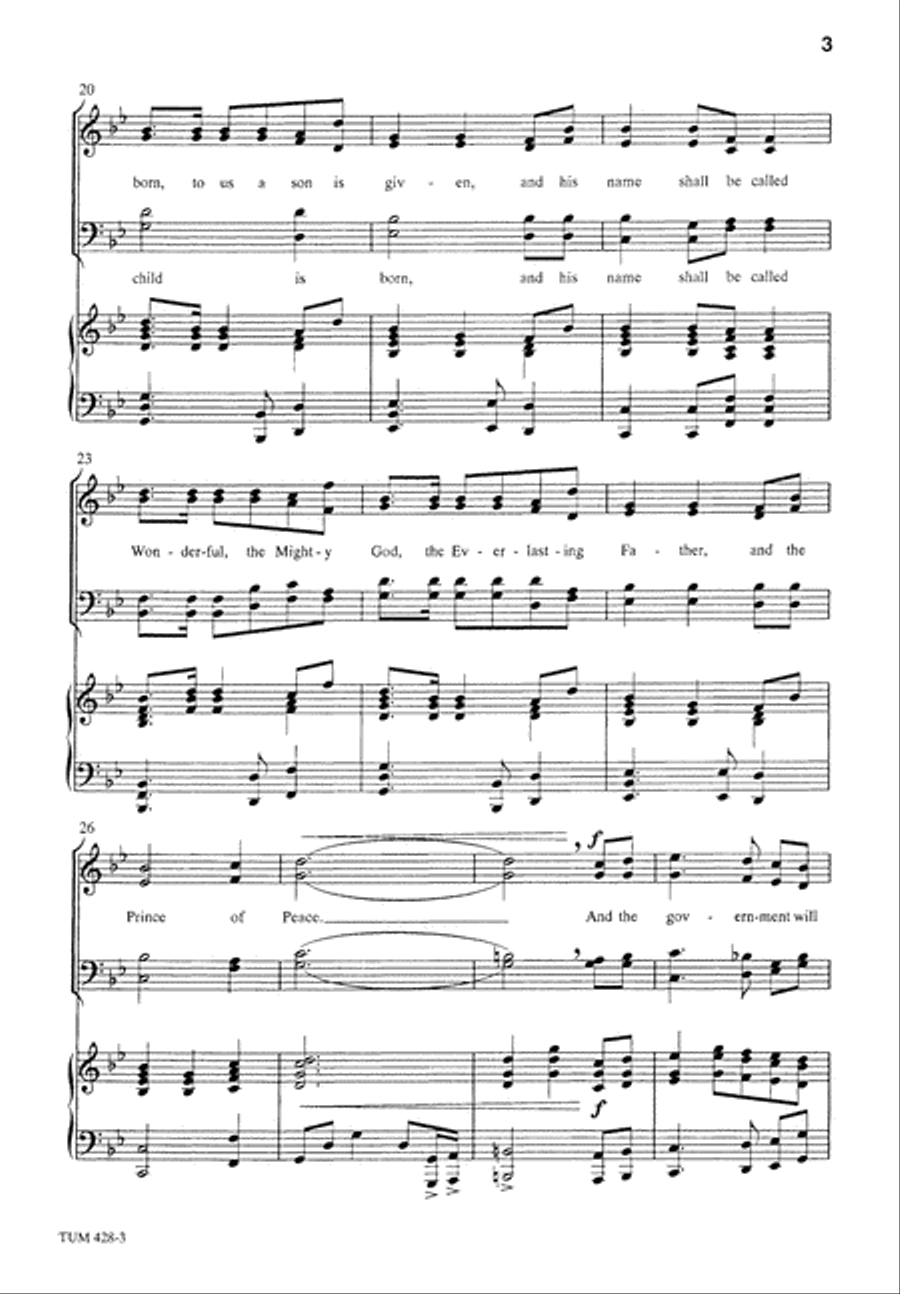 For to Us a Child is Born 4-Part scores gallery preview page 4