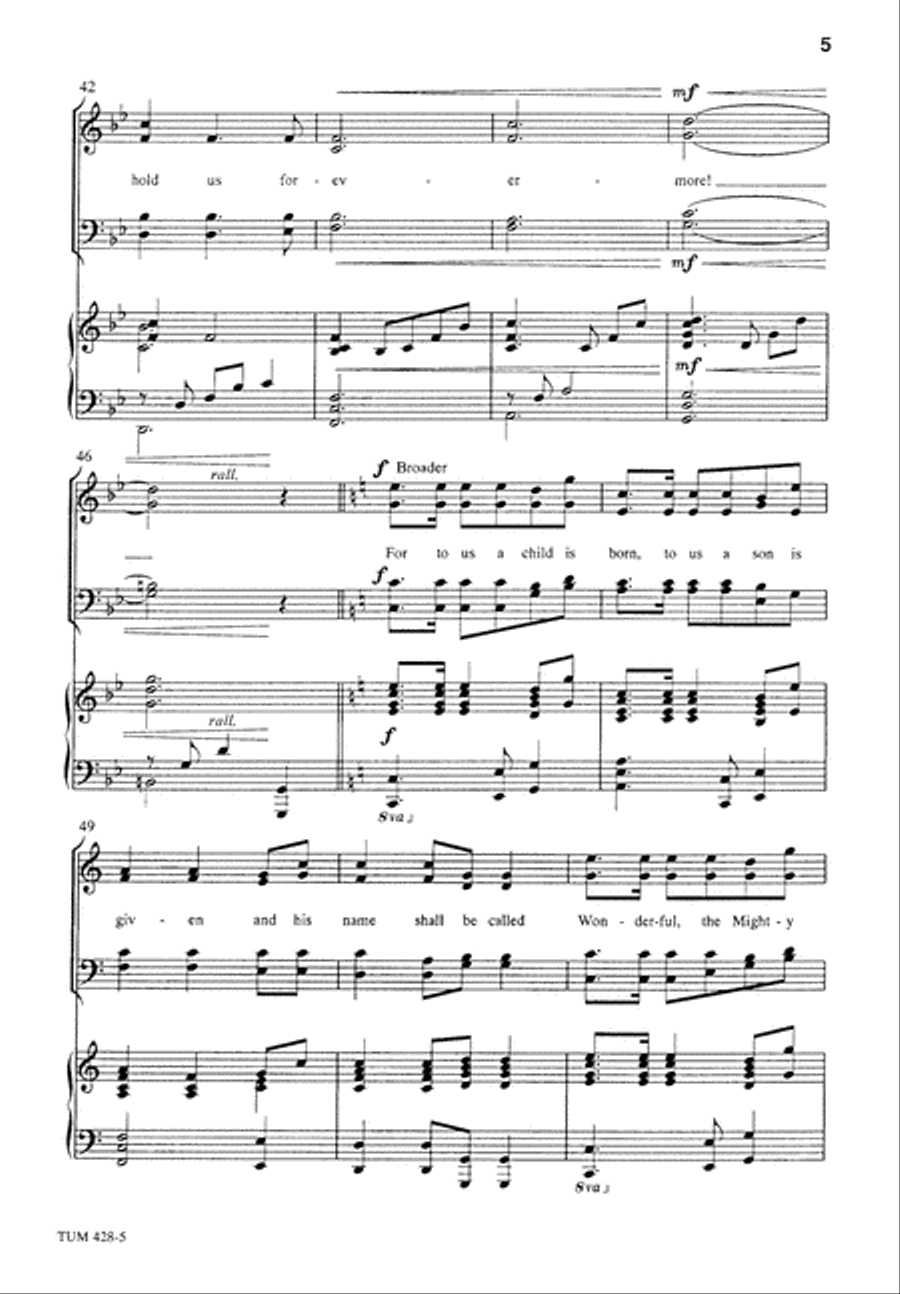 For to Us a Child is Born 4-Part scores gallery preview page 6