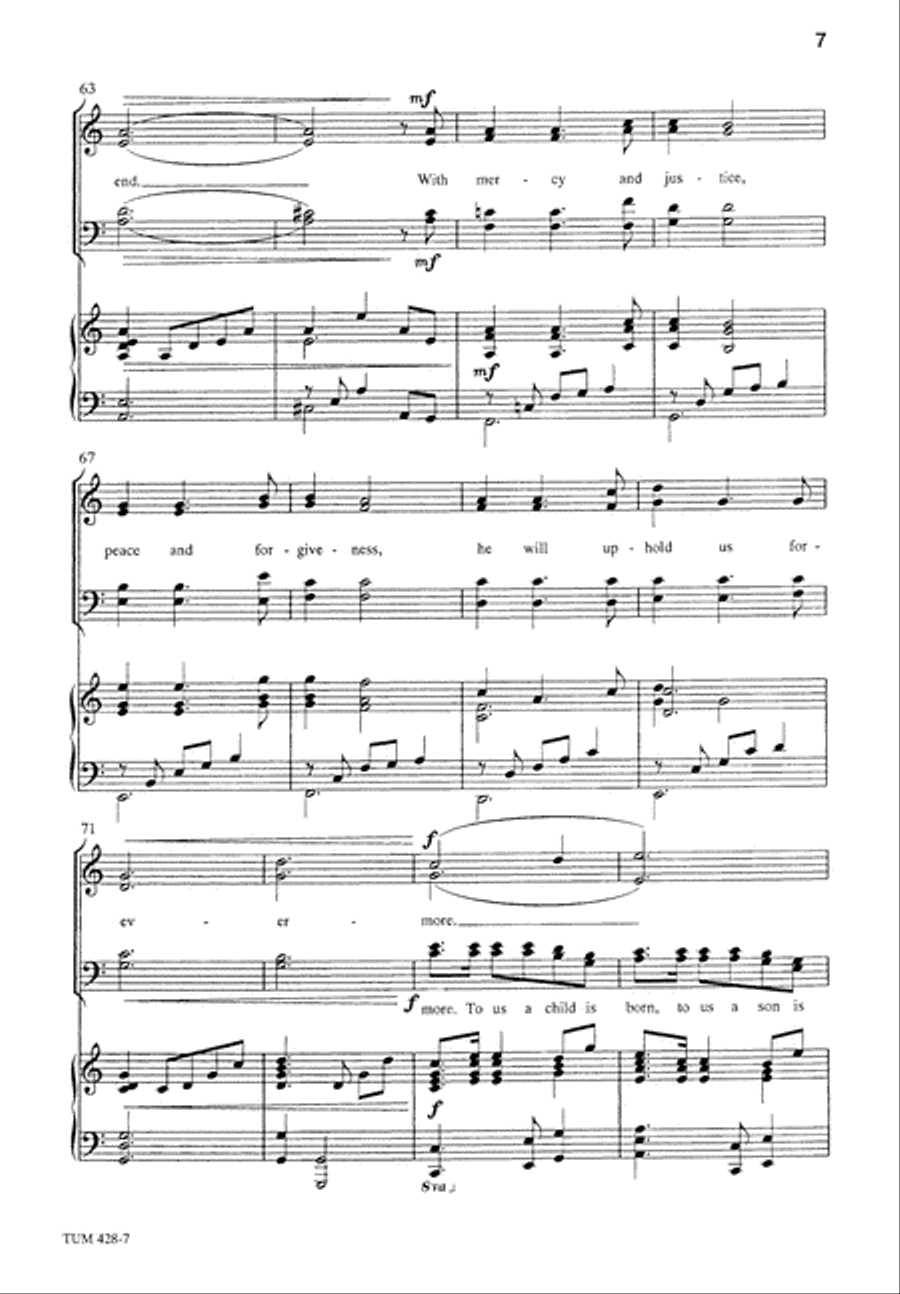 For to Us a Child is Born 4-Part scores gallery preview page 8