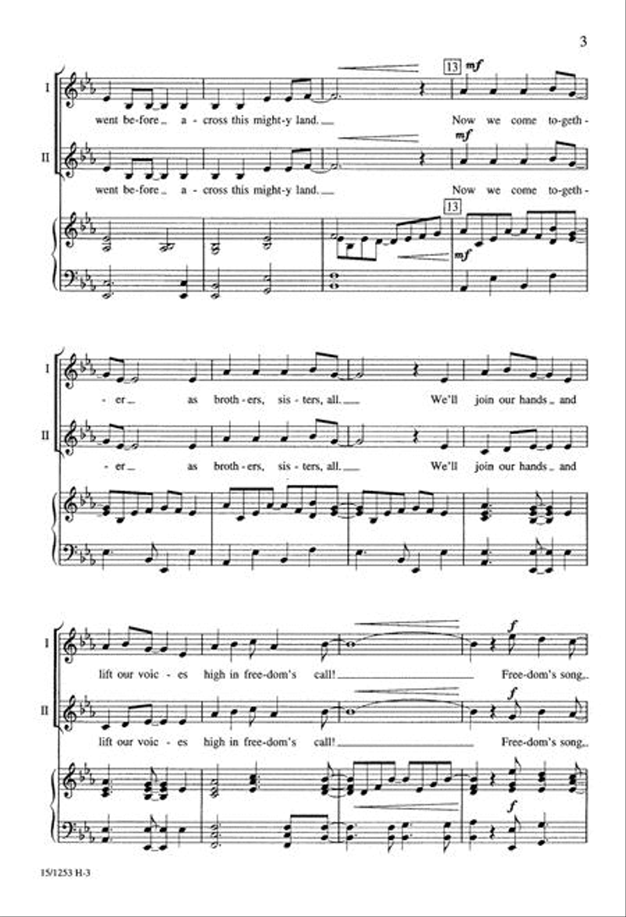 Freedom's Song Freedom's Song 2-Part scores gallery preview page 3