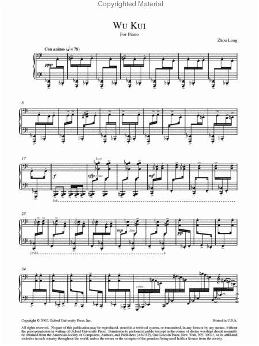 Wu Kui Wu Kui Piano Solo scores gallery preview page 4