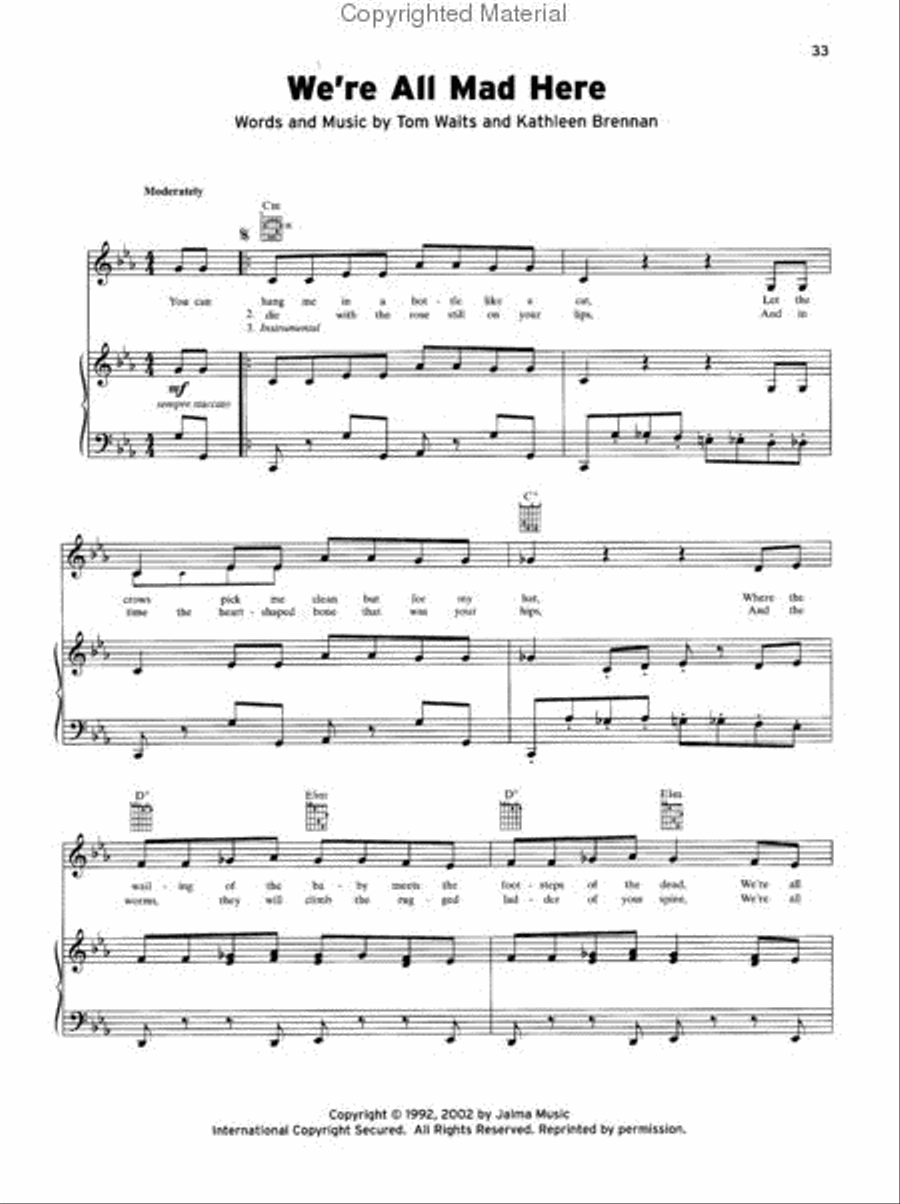 Alice Piano, Vocal, Guitar scores gallery preview page 3