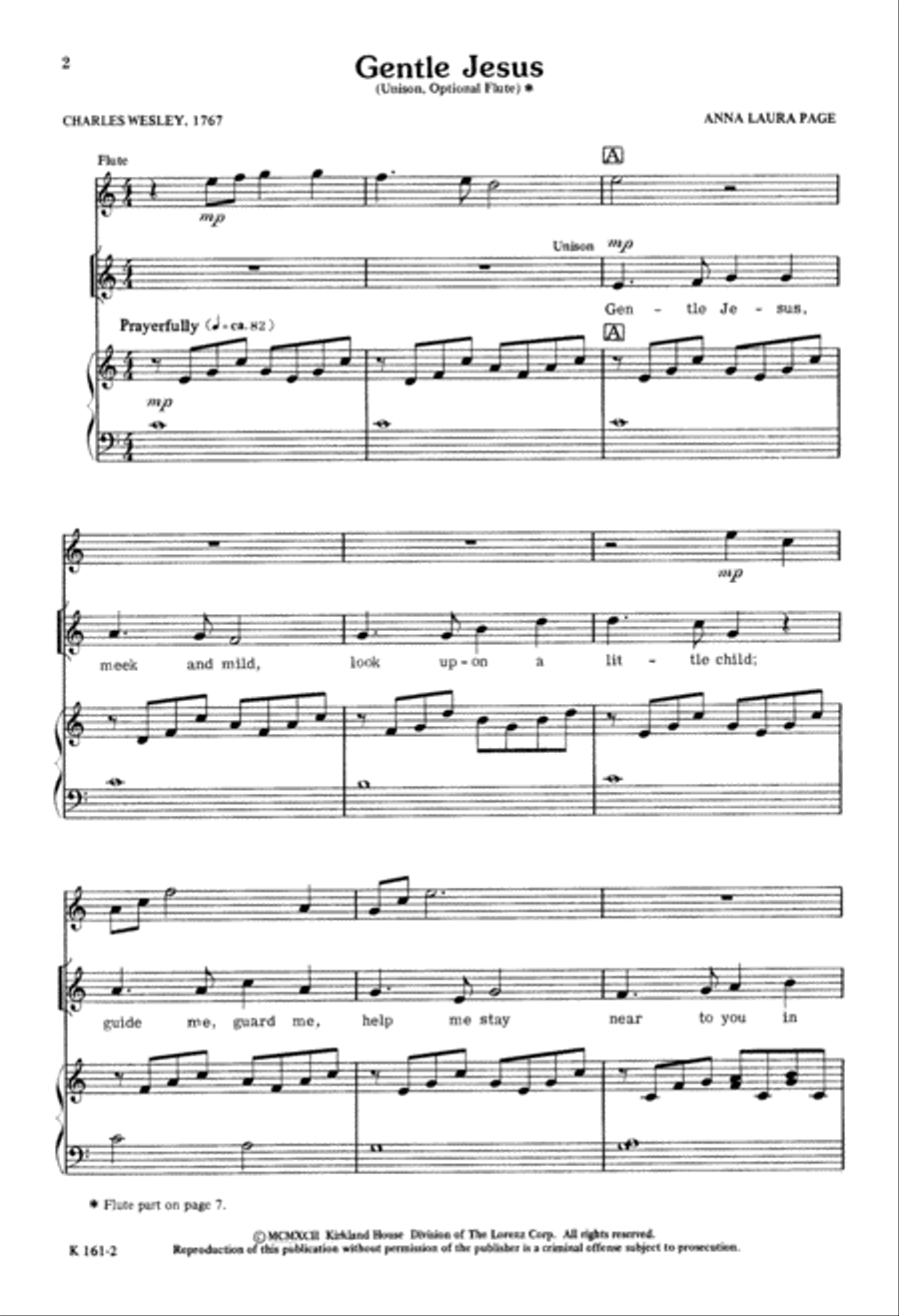 Gentle Jesus Gentle Jesus Unison Choir scores gallery preview page 3