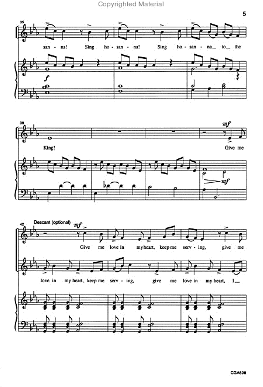 Give Me Joy in My Heart Unison Choir scores gallery preview page 5