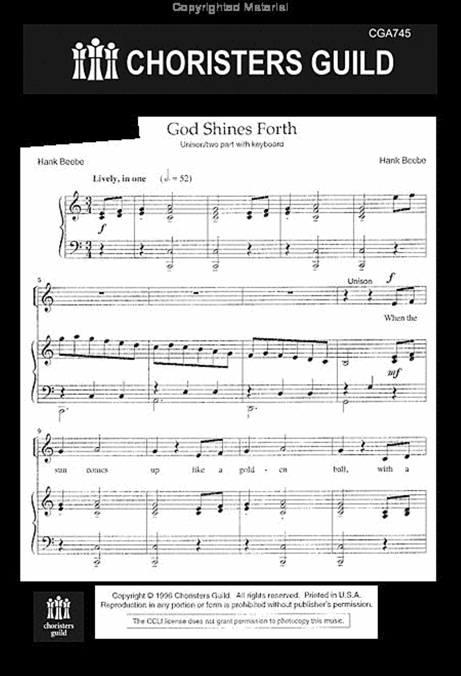 God Shines Forth God Shines Forth Unison Choir scores gallery preview page 2