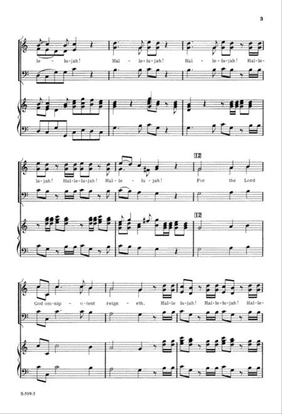 Hallelujah Chorus from Messiah 3-Part scores gallery preview page 3