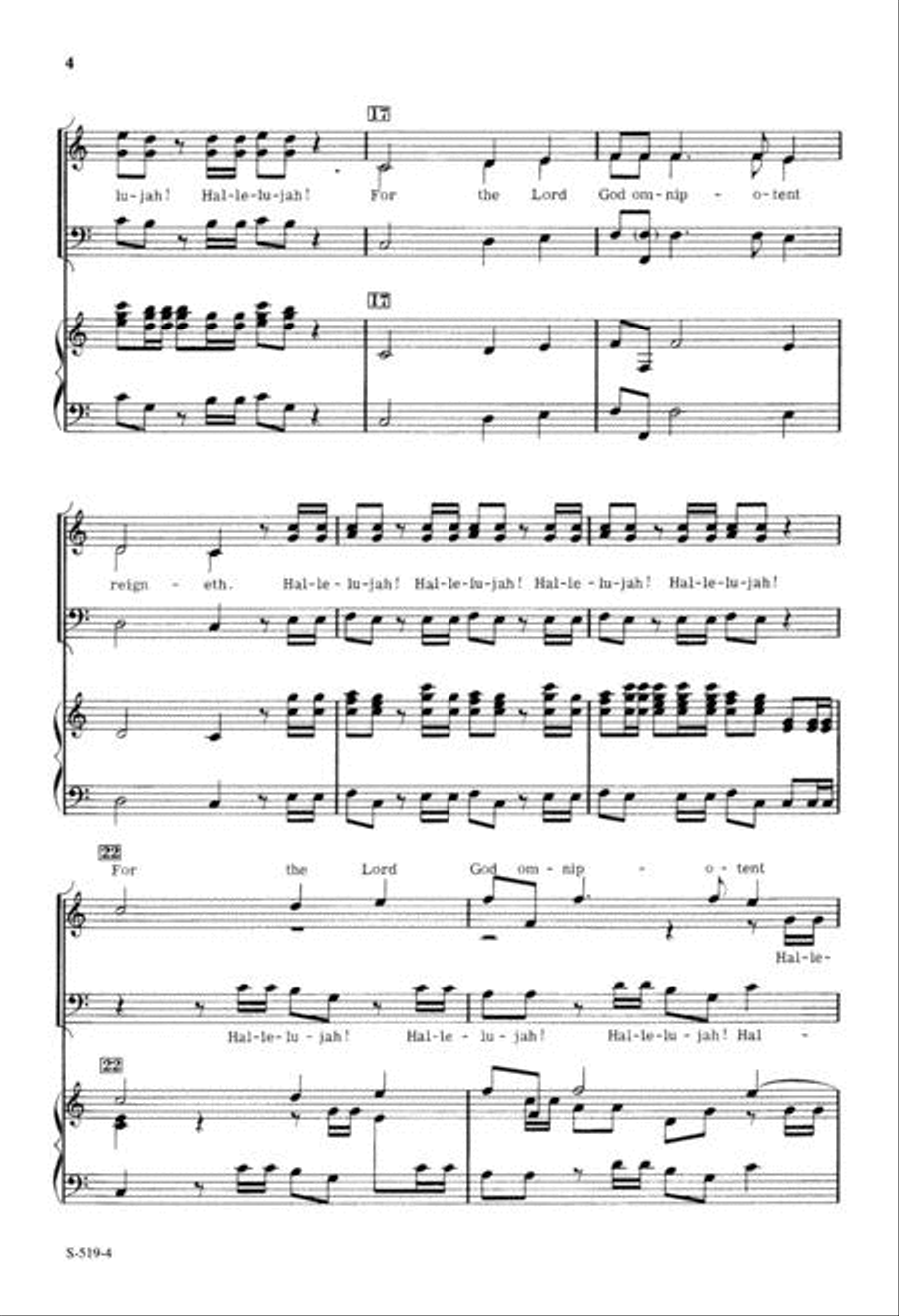 Hallelujah Chorus from Messiah 3-Part scores gallery preview page 4