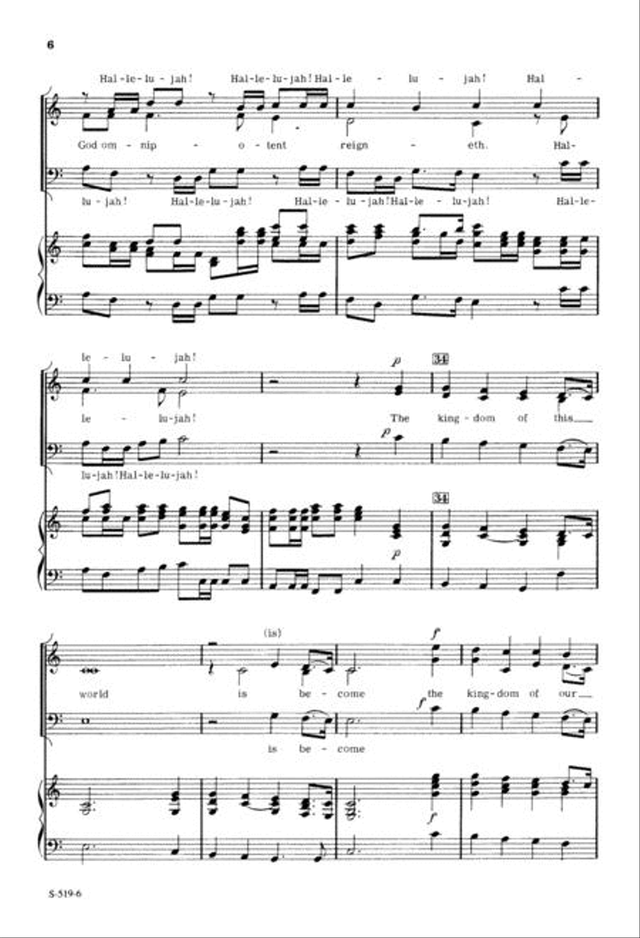 Hallelujah Chorus from Messiah 3-Part scores gallery preview page 6