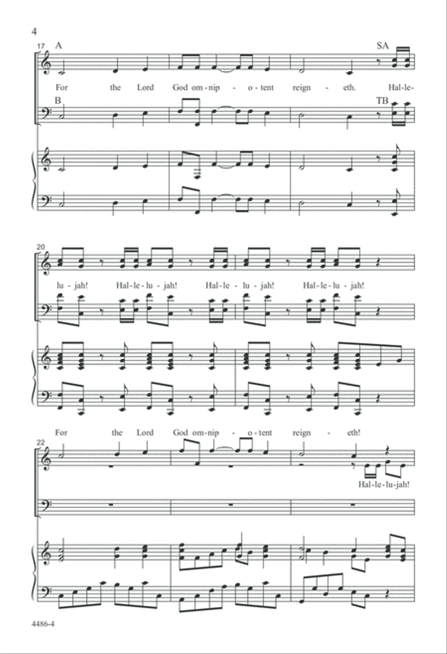 The Hallelujah Chorus, Condensed and Simplified 4-Part scores gallery preview page 5