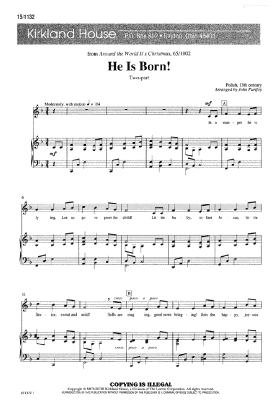 He Is Born 2-Part scores gallery preview page 2