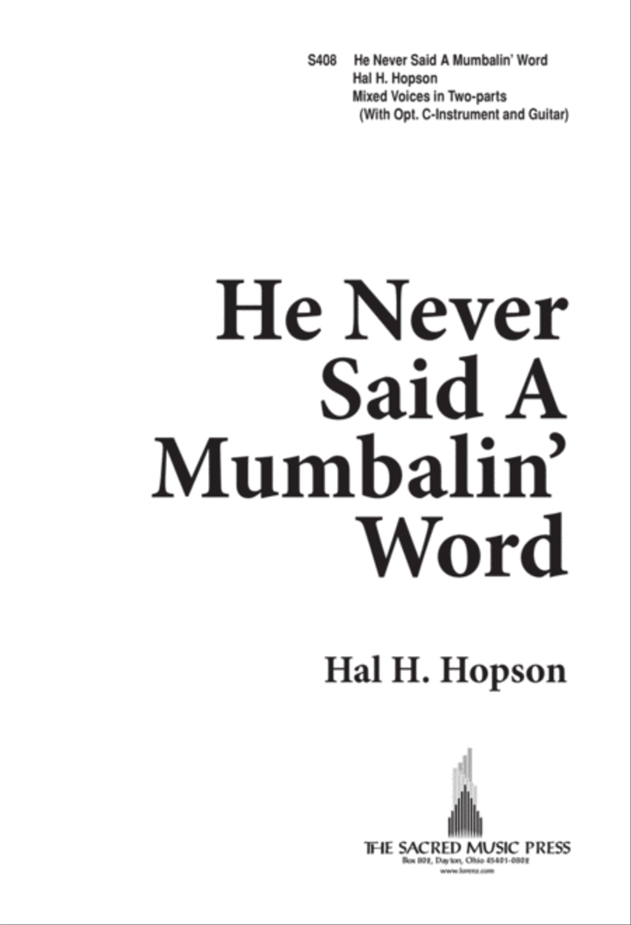 He Never Said a Mumbalin' Word 2-Part scores gallery preview page 2