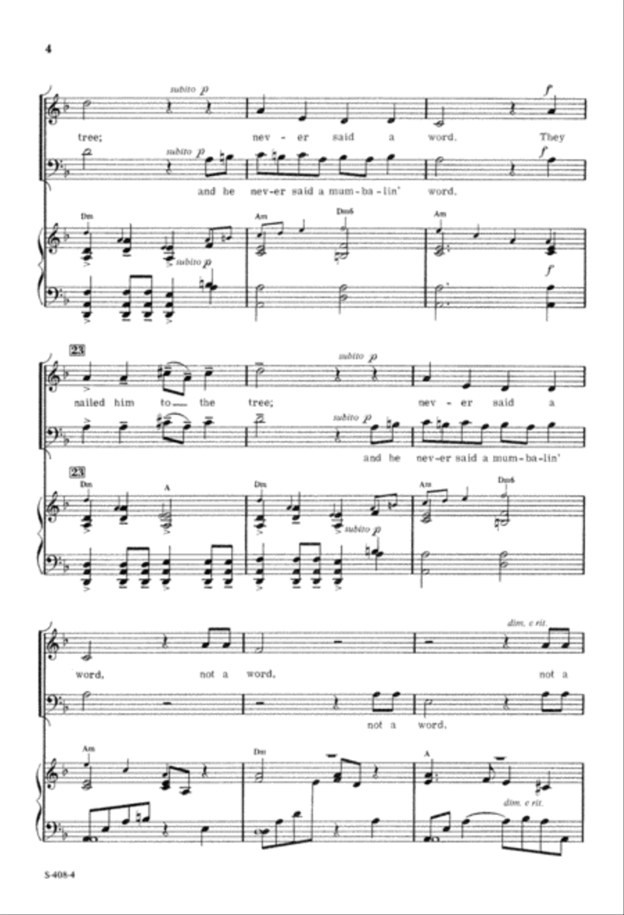 He Never Said a Mumbalin' Word 2-Part scores gallery preview page 5