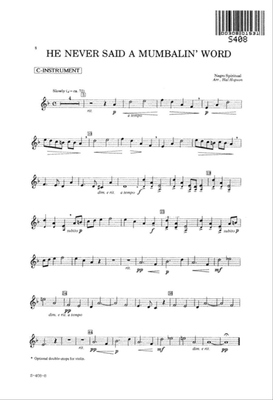 He Never Said a Mumbalin' Word 2-Part scores gallery preview page 9