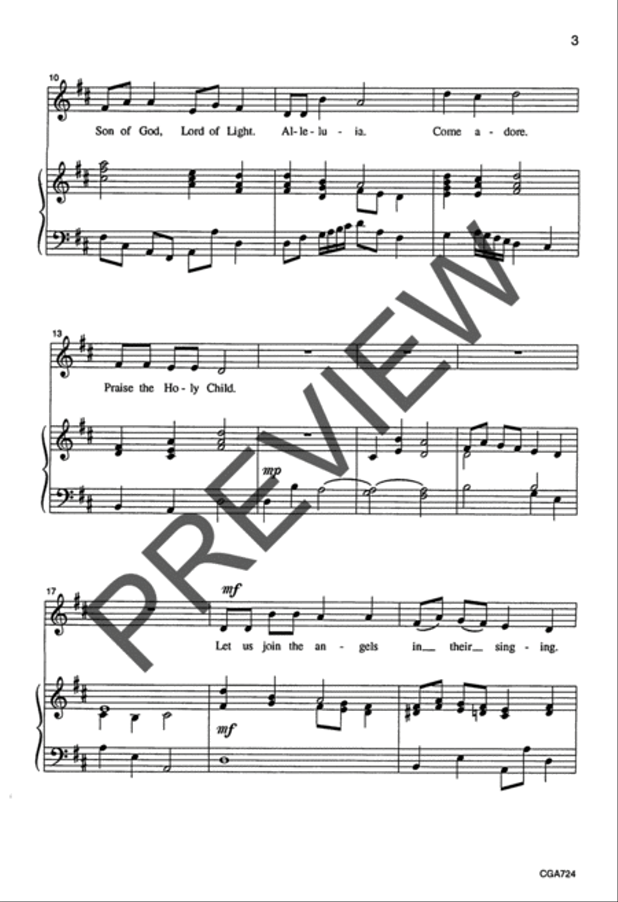 Hungarian Christmas Carol Unison Choir scores gallery preview page 3