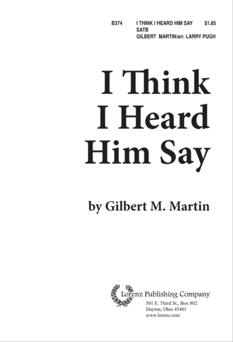 I Think I Heard Him Say I Think I Heard Him Say 4-Part scores gallery preview page 2