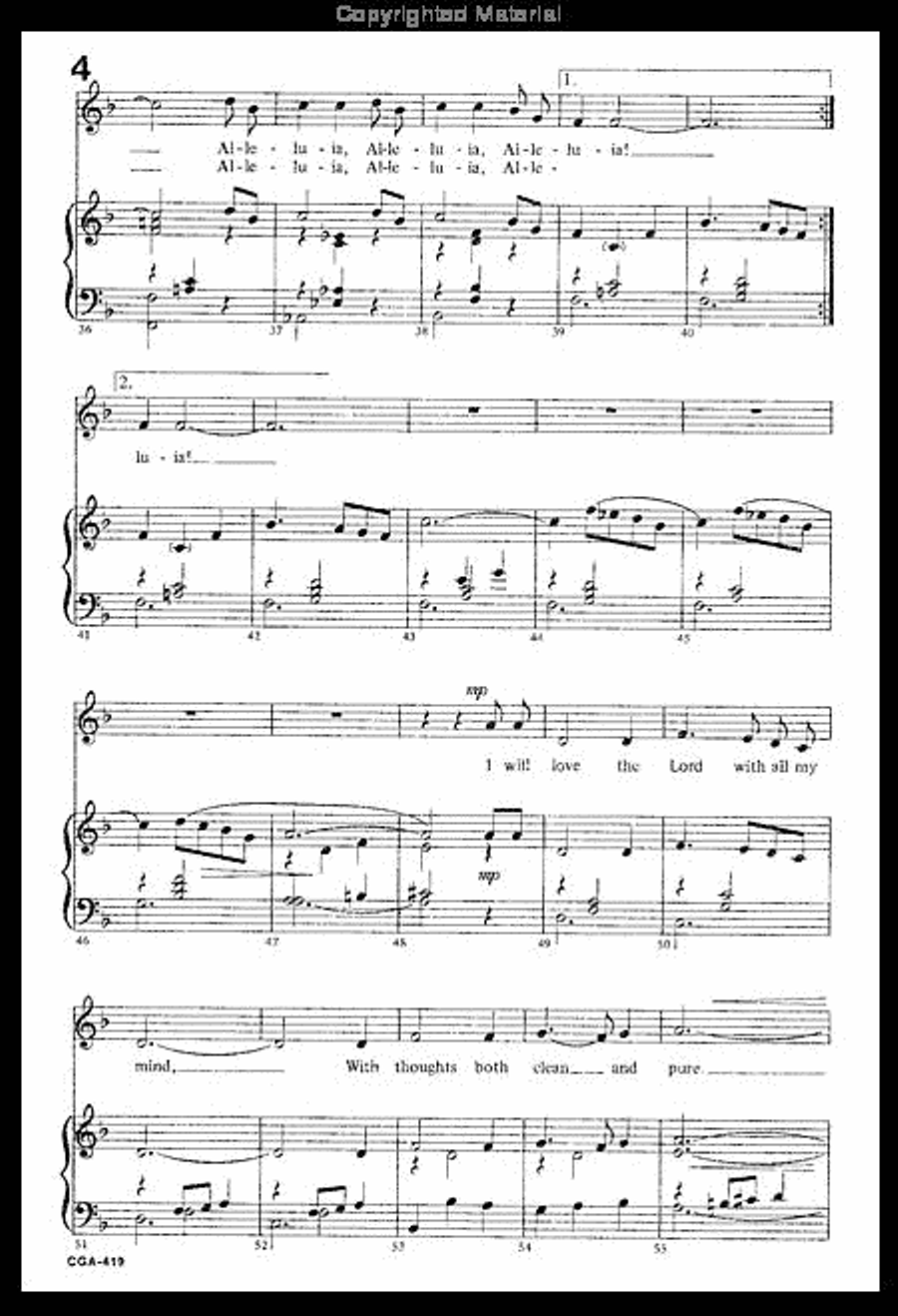 I Will Love the Lord Unison Choir scores gallery preview page 4