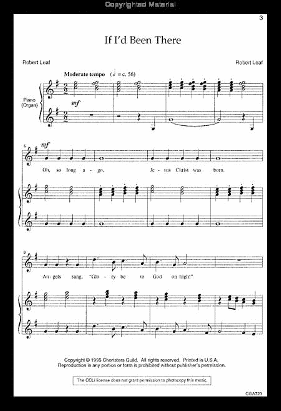 If I'd Been There Unison Choir scores gallery preview page 2