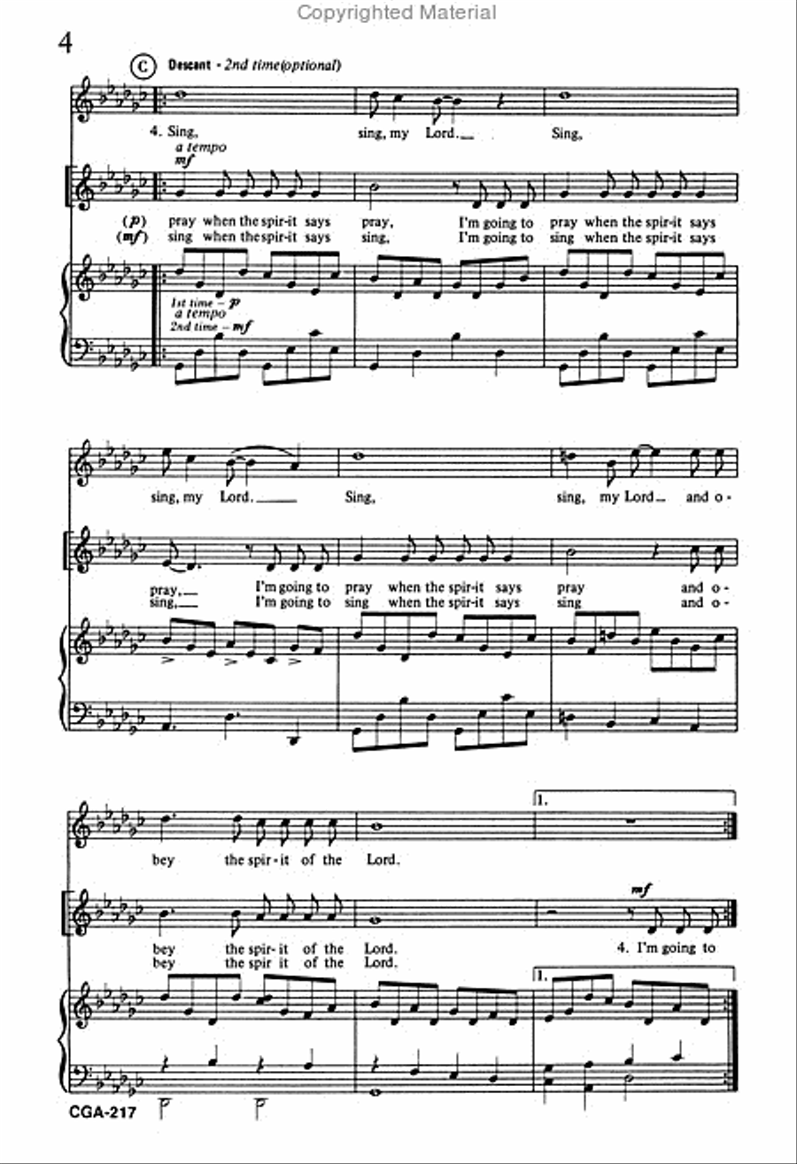 I'm Going to Sing Unison Choir scores gallery preview page 4