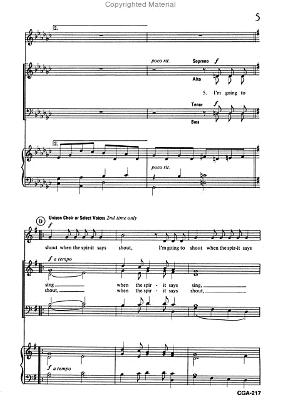 I'm Going to Sing Unison Choir scores gallery preview page 5