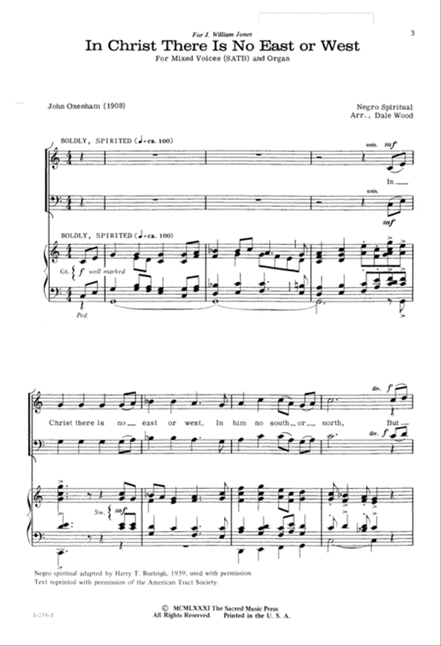In Christ, There is no East or West 4-Part scores gallery preview page 4