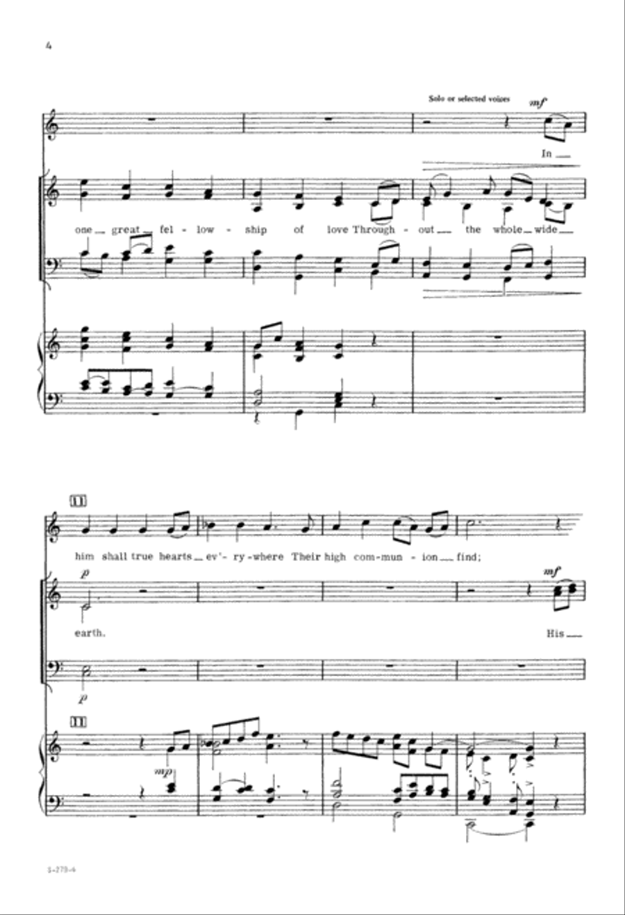 In Christ, There is no East or West 4-Part scores gallery preview page 5