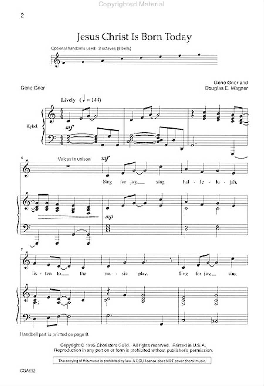 Jesus Christ is Born Today Unison Choir scores gallery preview page 2