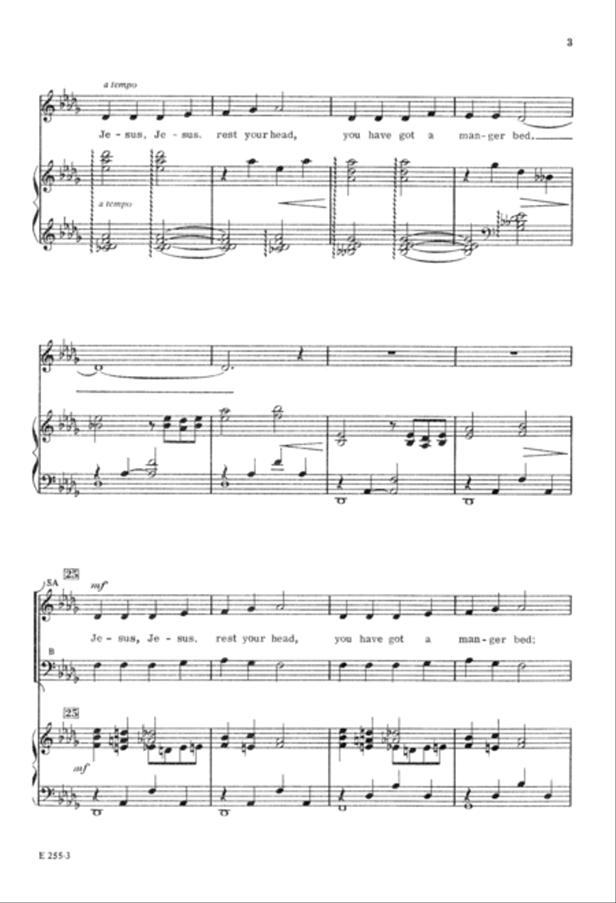 Jesus, Jesus, Rest Your Head 3-Part scores gallery preview page 4