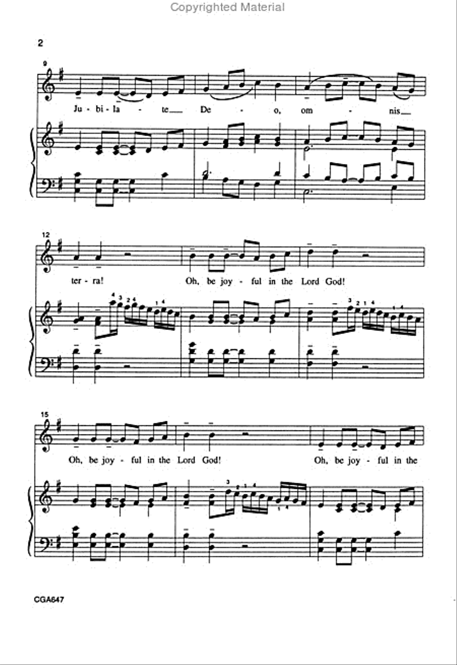 Jubilate Deo Unison Choir scores gallery preview page 3