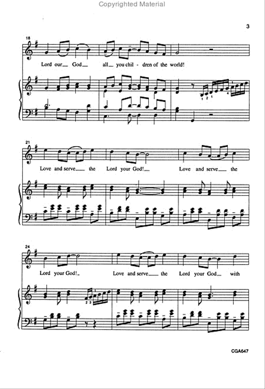 Jubilate Deo Unison Choir scores gallery preview page 4