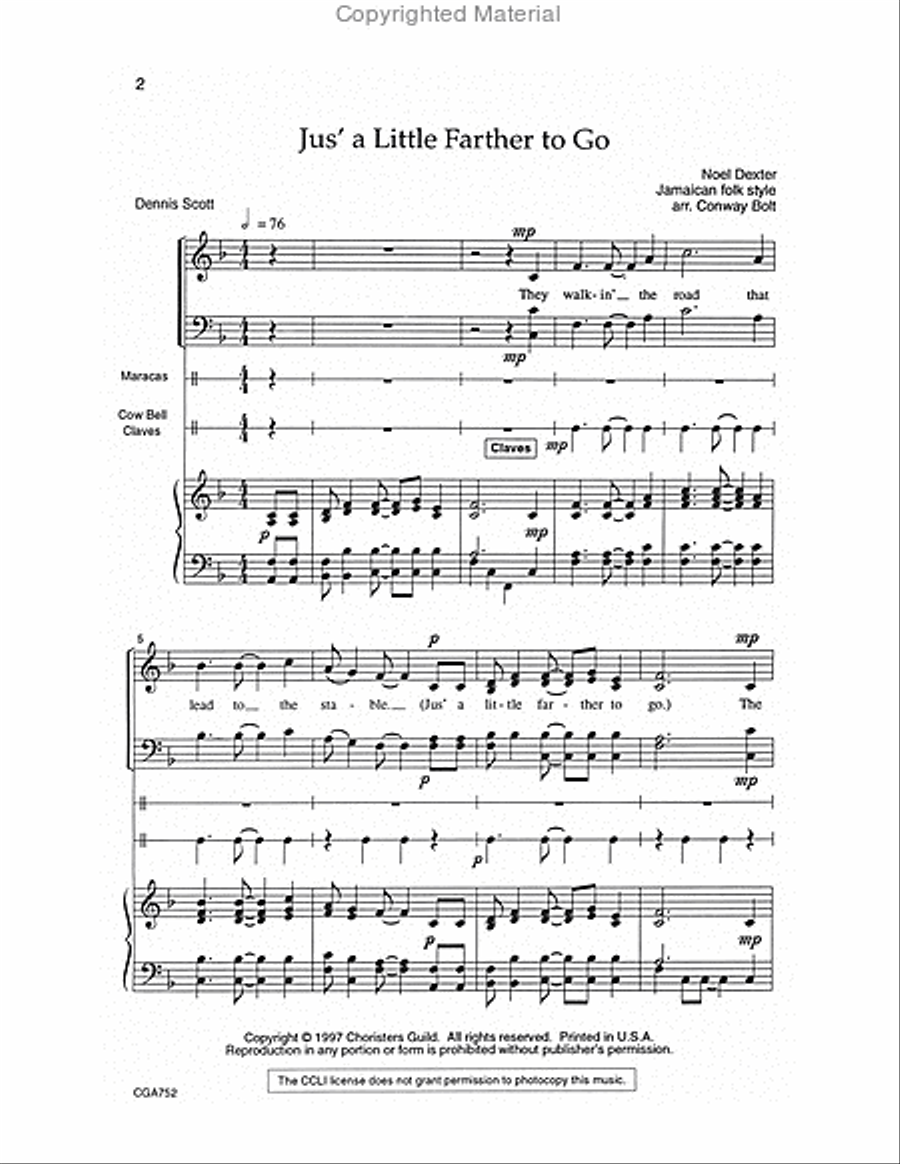 Just a Little Farther to Go 4-Part scores gallery preview page 2