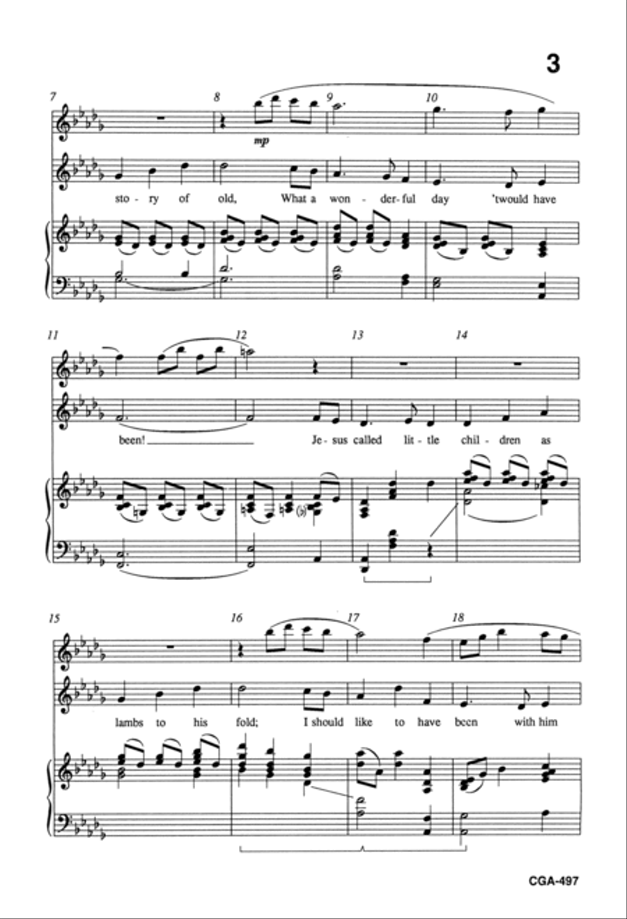 Lambs to His Fold Unison Choir scores gallery preview page 3