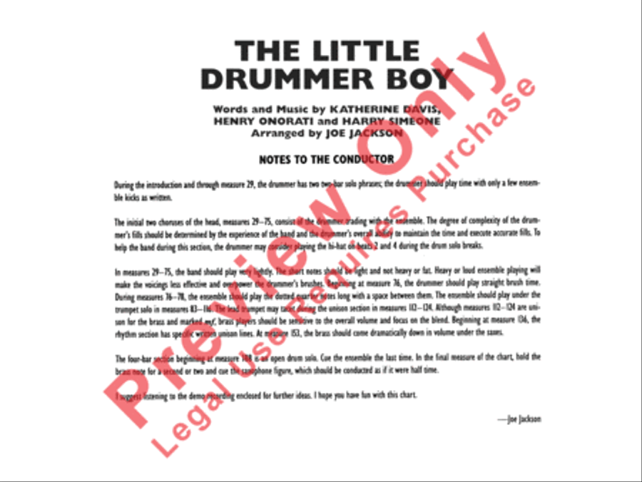 The Little Drummer Boy The Little Drummer Boy Jazz Ensemble scores gallery preview page 3