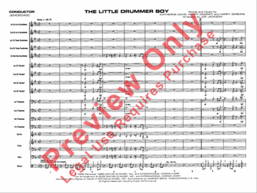 The Little Drummer Boy The Little Drummer Boy Jazz Ensemble scores gallery preview page 4