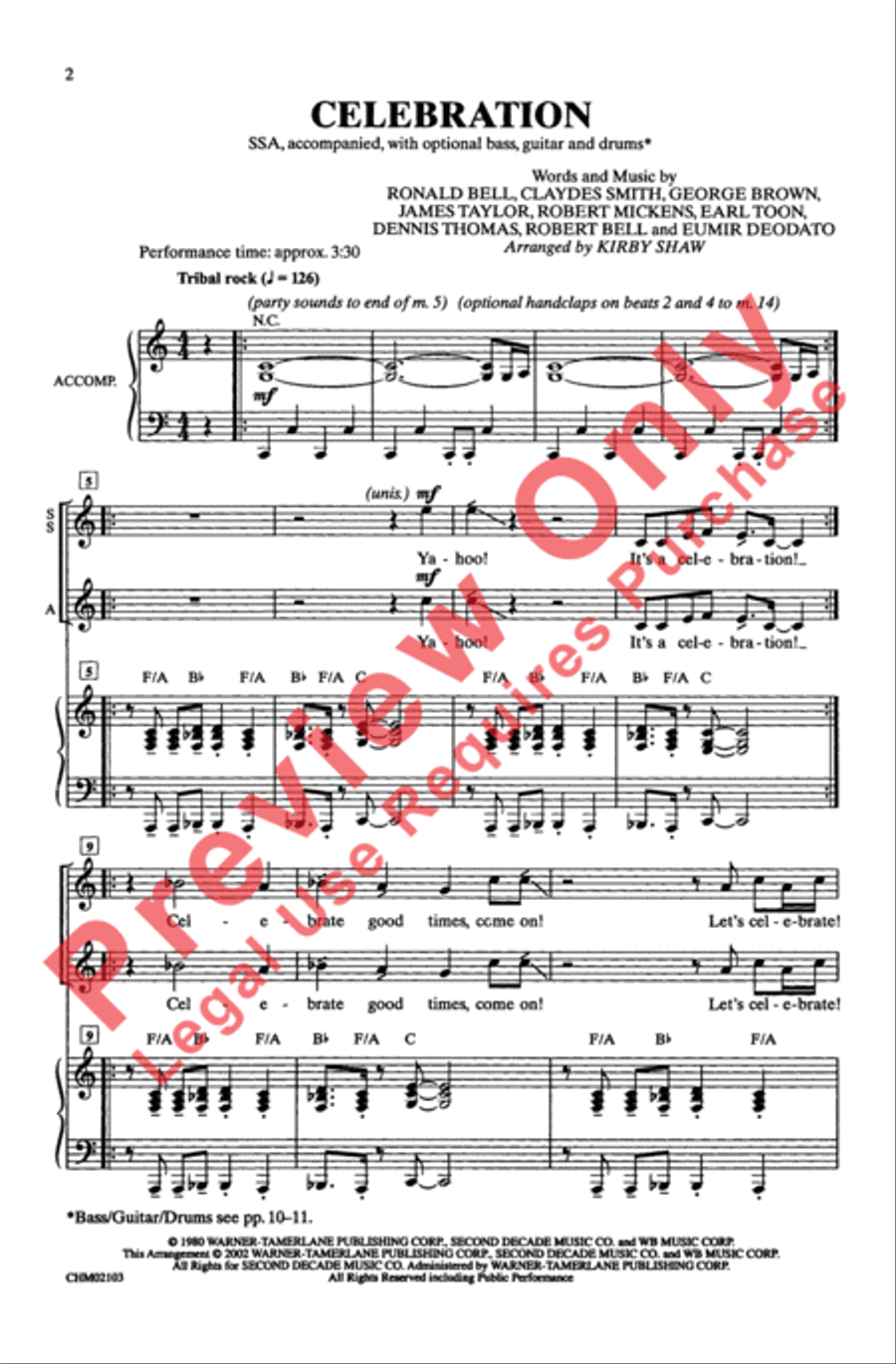 Celebration Celebration Women's Choir scores gallery preview page 2