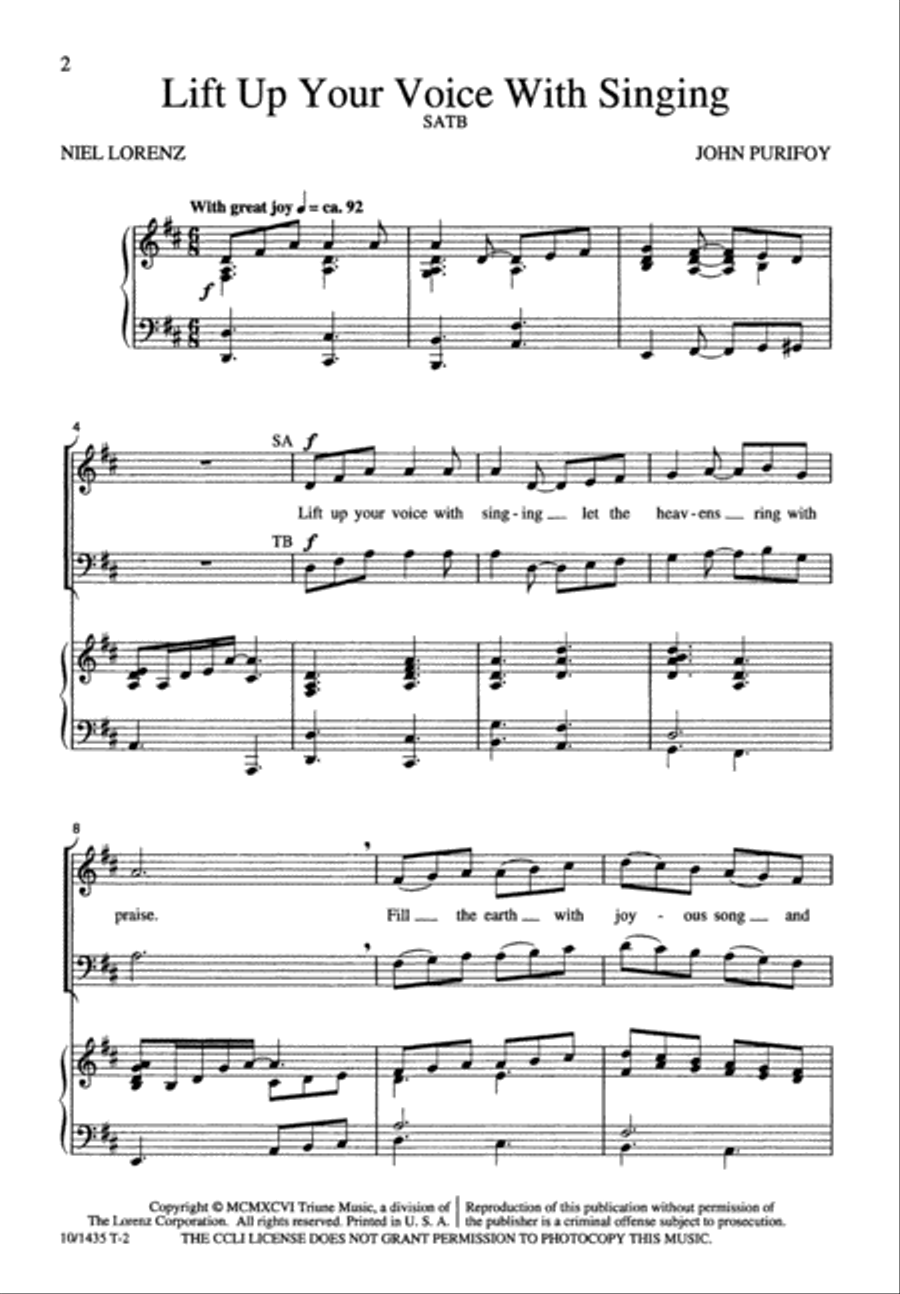 Lift up Your Voice with Singing 4-Part scores gallery preview page 3