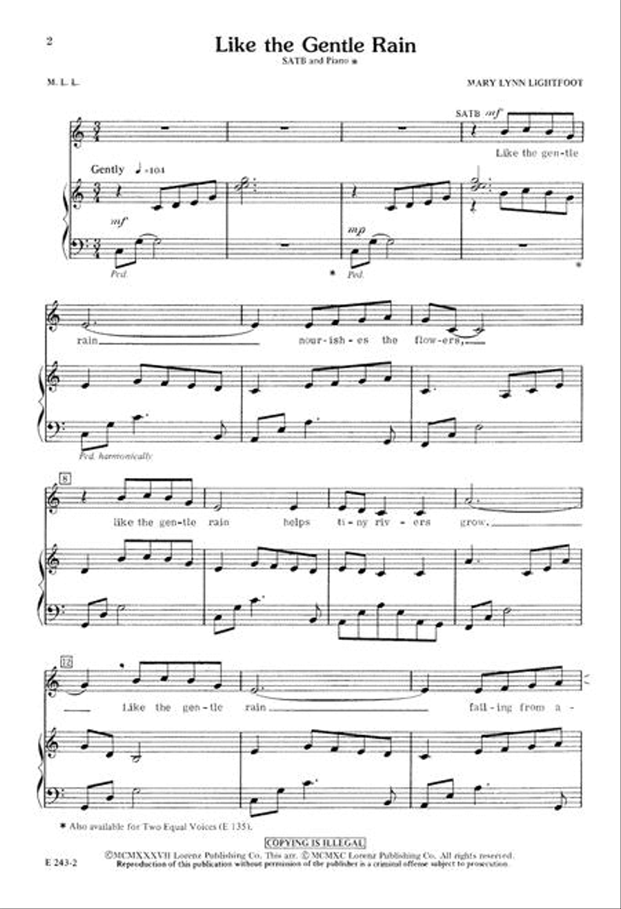 Like the Gentle Rain 4-Part scores gallery preview page 2