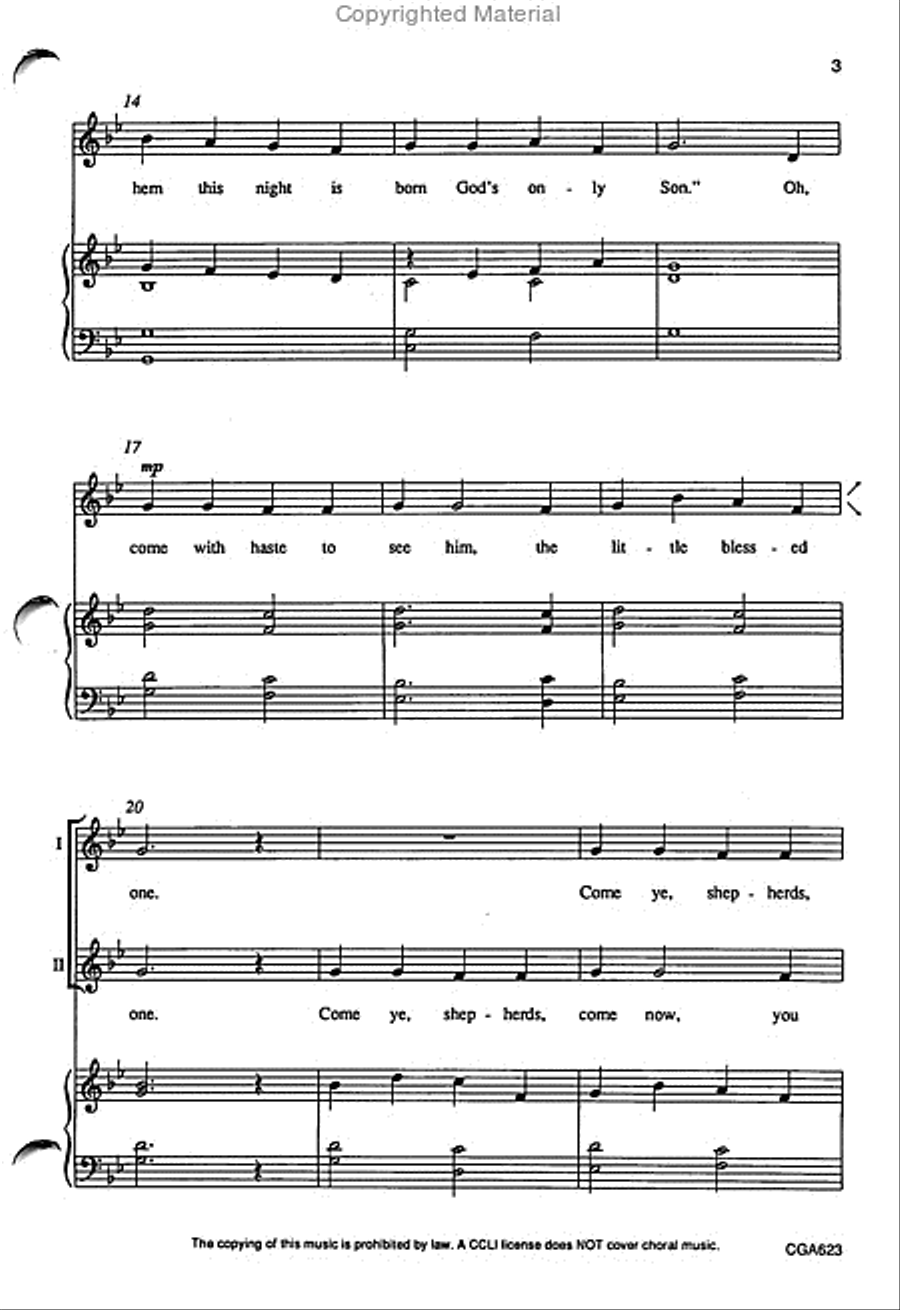 Listen, Shepherds, Listen 2-Part scores gallery preview page 3