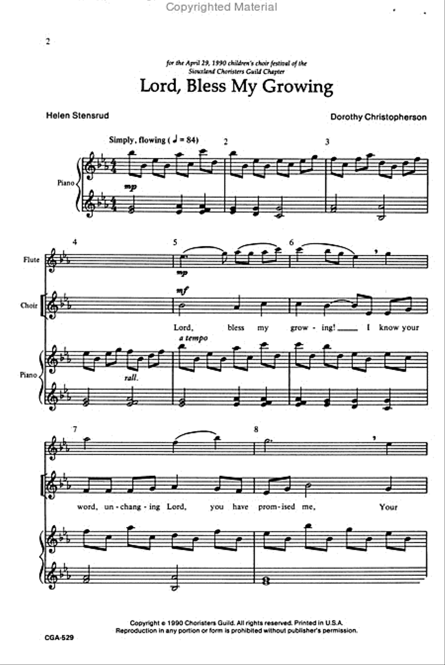 Lord, Bless My Growing 2-Part scores gallery preview page 2