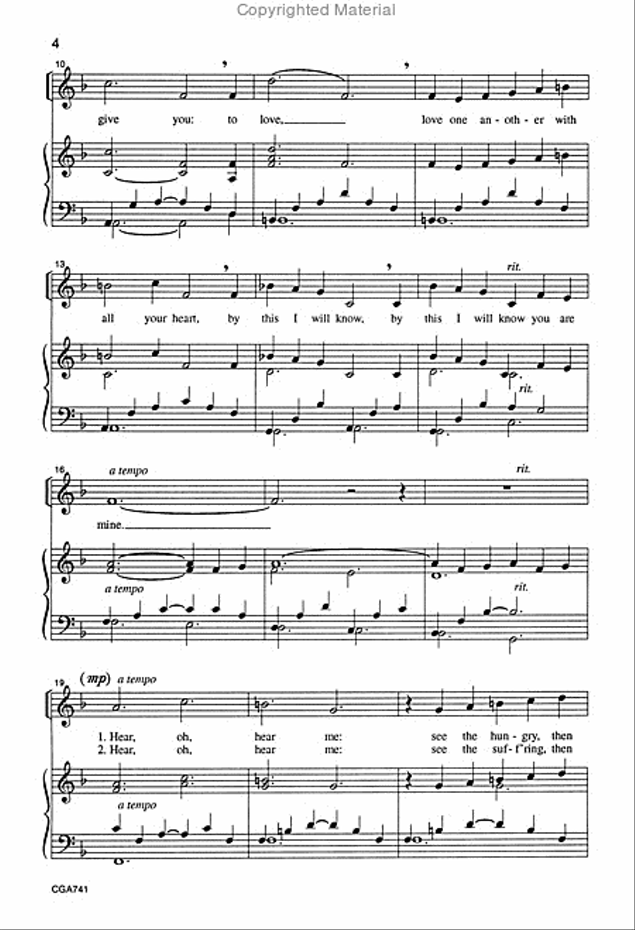 Love One Another Unison Choir scores gallery preview page 3