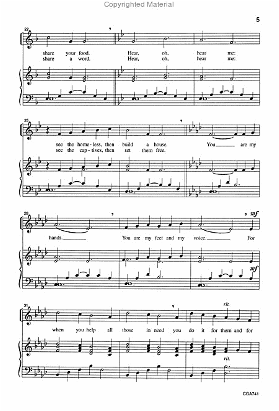 Love One Another Unison Choir scores gallery preview page 4