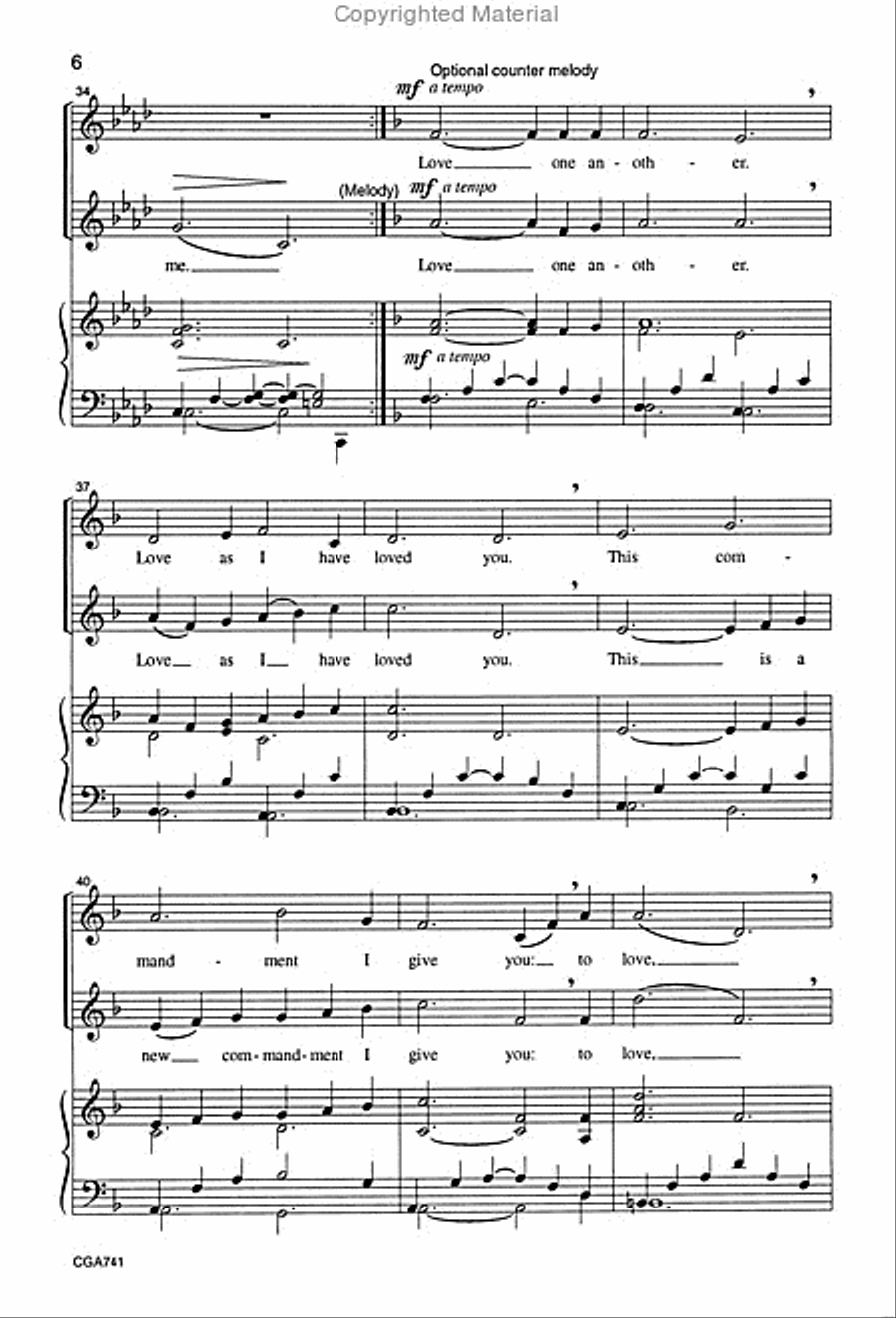Love One Another Unison Choir scores gallery preview page 5