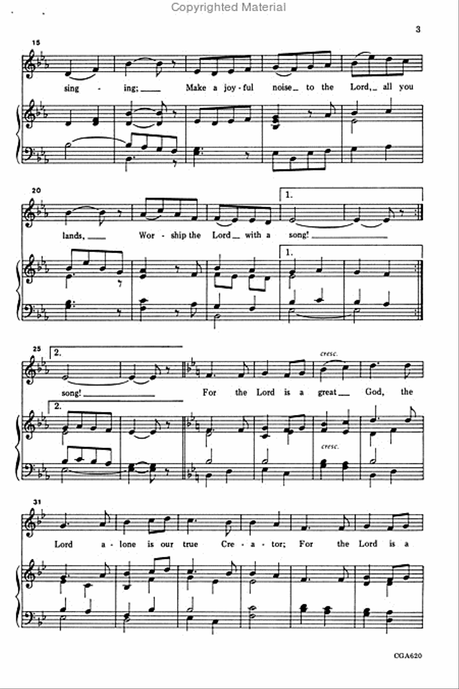 Make a Joyful Noise Unison Choir scores gallery preview page 3