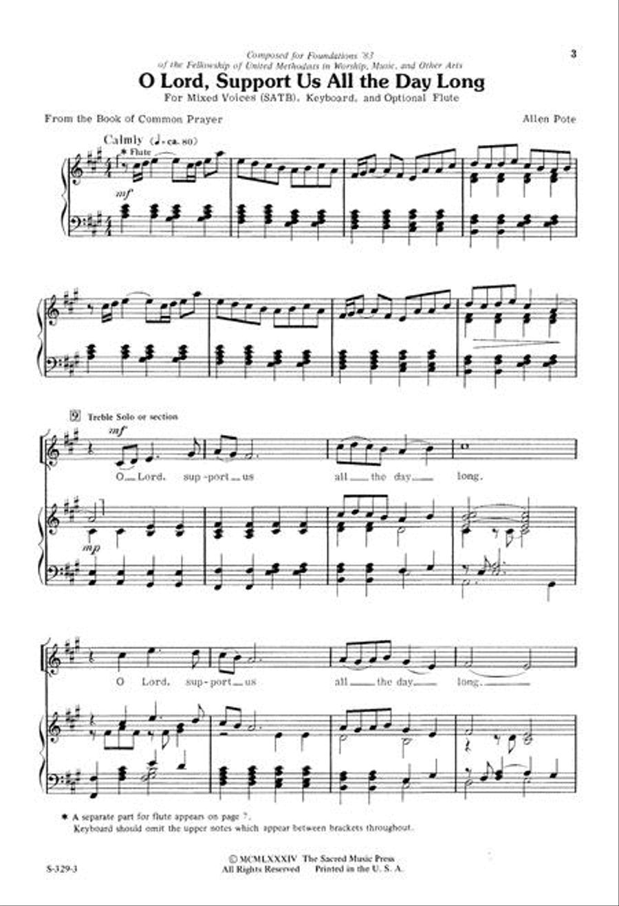 O Lord, Support Us All the Day Long 4-Part scores gallery preview page 3